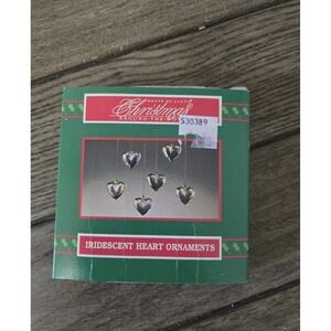 Vintage House of Lloyd Christmas Around the World Iridescent Heart Ornaments